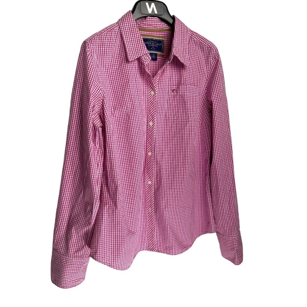 American Eagle Outfitters Gingham Button-Down Shirt 14